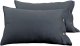 100% Linen Pillowcases Set of 2 Natural Linen Pillow Cases Coconut Buttons Closure Flax Pillowshams Grey,King 20"x 40"