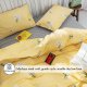 Yellow Floral Bedding Queen Duvet Cover White Flowers Comforter Cover Set Queen Size for Teen Girls Cotton Quilt Cover with Zipper