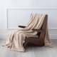Flannel Fleece Luxury Throw Blanket, Beige Twin Size Jacquard Weave Pattern Cozy Couch/Bed Super Soft and Warm Plush Microfiber (66 x 90 inches)