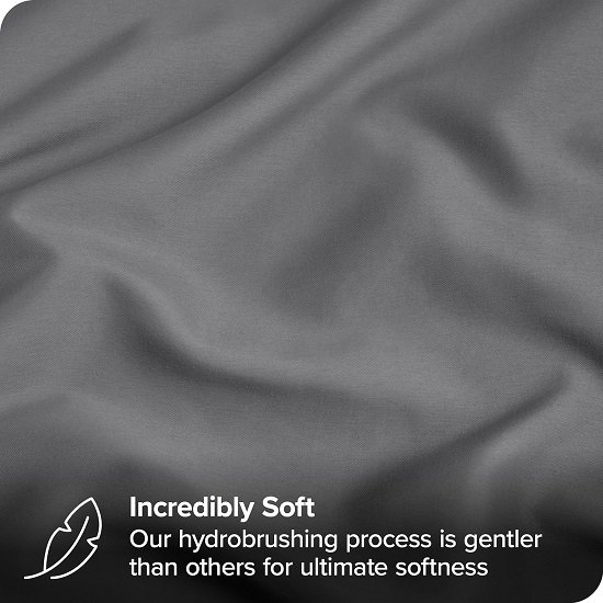 Microfiber Pillow Cases - Standard Size Set of 2 Cooling Pillowcases Double Brushed Grey Pack Easy Care (Standard Pillowcase 2, Grey)