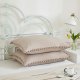 Taupe Pillowcases, Khaki Taupe Standard Pillow Cases Set of 2, 100% Washed Microfiber, Taupe Ball Fringe Pillow Cover, 2 Pack